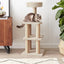 Basics Cat Tree Tower - Multi-Level Climbing Activity Center for Indoor Cats & Kittens with Scratching Posts, Platform, Jute Rope, Large (45.9"H), Beige