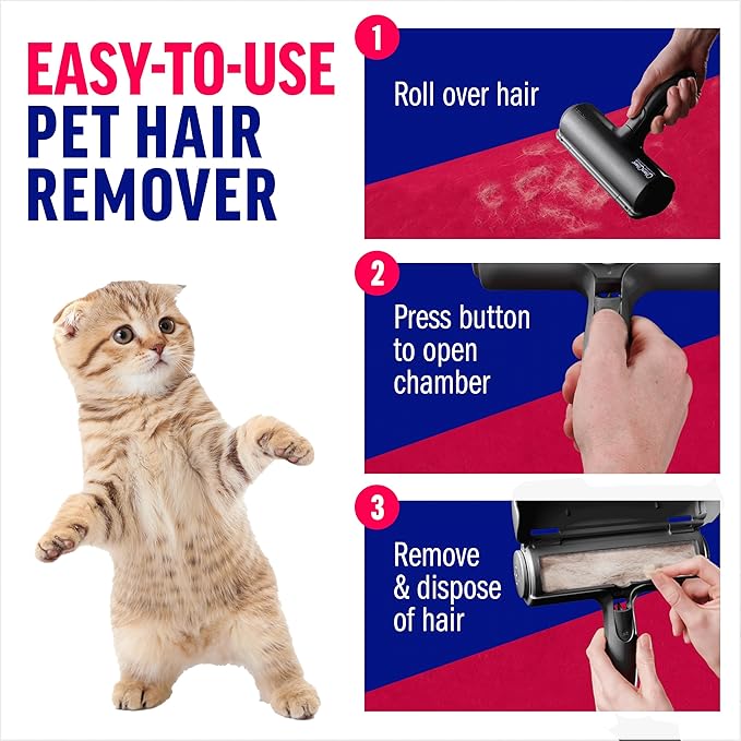 ChomChom Roller Pet Hair Remover Portable, Eco-Friendly (Black)