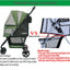 ROODO 3 Wheel Pet Stroller Best Lightweight Foldable Compact Portable Jogger All Terrain Travel Pet Gear Puppy Kitty Stroller for up to 30lbs Medium Small Dogs and Cats(Green)