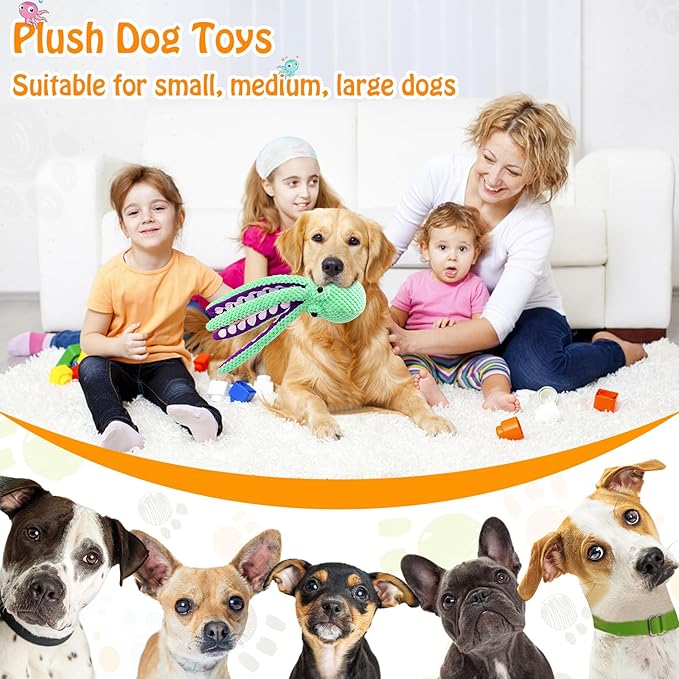 Fuufome Large Squeaky Dog Toys- Plush Dog Toys with Soft Fabric