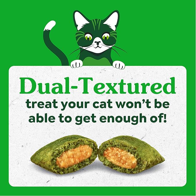 Greenies Cat Treats, Feline Smartbites, Skin & Fur Health, Crunchy and Soft Cat Treats, Salmon Flavor, 2.1 oz. Pack
