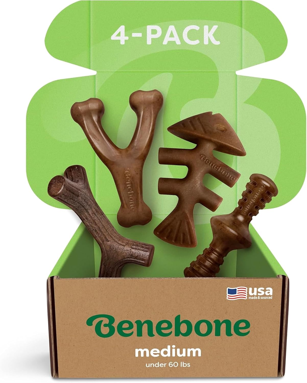 Benebone Medium 4-Pack Dog Chew Toys