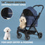All-Terrain Dog Stroller for Small to Medium Dogs, Waterproof Canopy & Breathable Mesh, Midnight Blue
