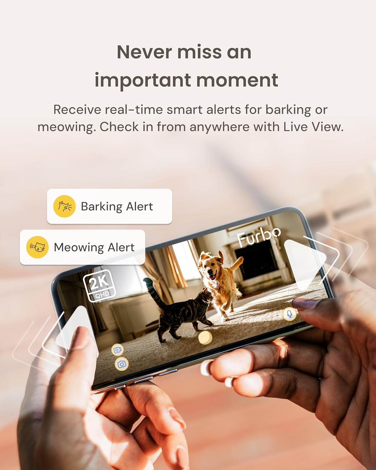 Furbo Mini 360° [New] 2K QHD Pet Camera: Dog & Cat Rotating Treat Dispenser w/Phone App, Smart Indoor Cam with 2-Way Speaker & Night Vision. No Subscription
