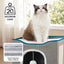 Bedsure Cat Beds for Indoor Cats - Large Cat Cave for Pet Cat House with Fluffy Ball Hanging and Scratch Pad, Foldable Cat Hideaway, 16.5x16.5x13 inches