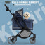 All-Terrain Dog Stroller for Small to Medium Dogs, Waterproof Canopy & Breathable Mesh, Midnight Blue