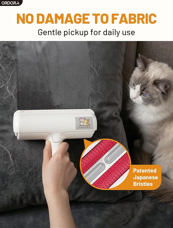 ORDORA Pet Hair Removal Tool: Reusable Lint Roller for Pet Hair