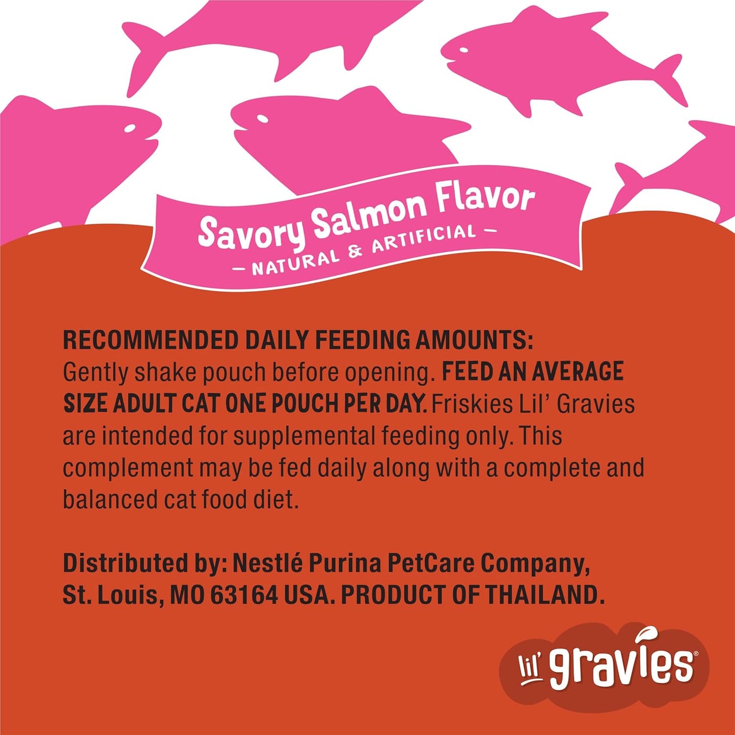 Purina Friskies Lil' Gravies Savory Salmon Flavor Cat Food Complement Lickable Cat Treats - (Pack of 16) 1.55 oz. Pouches