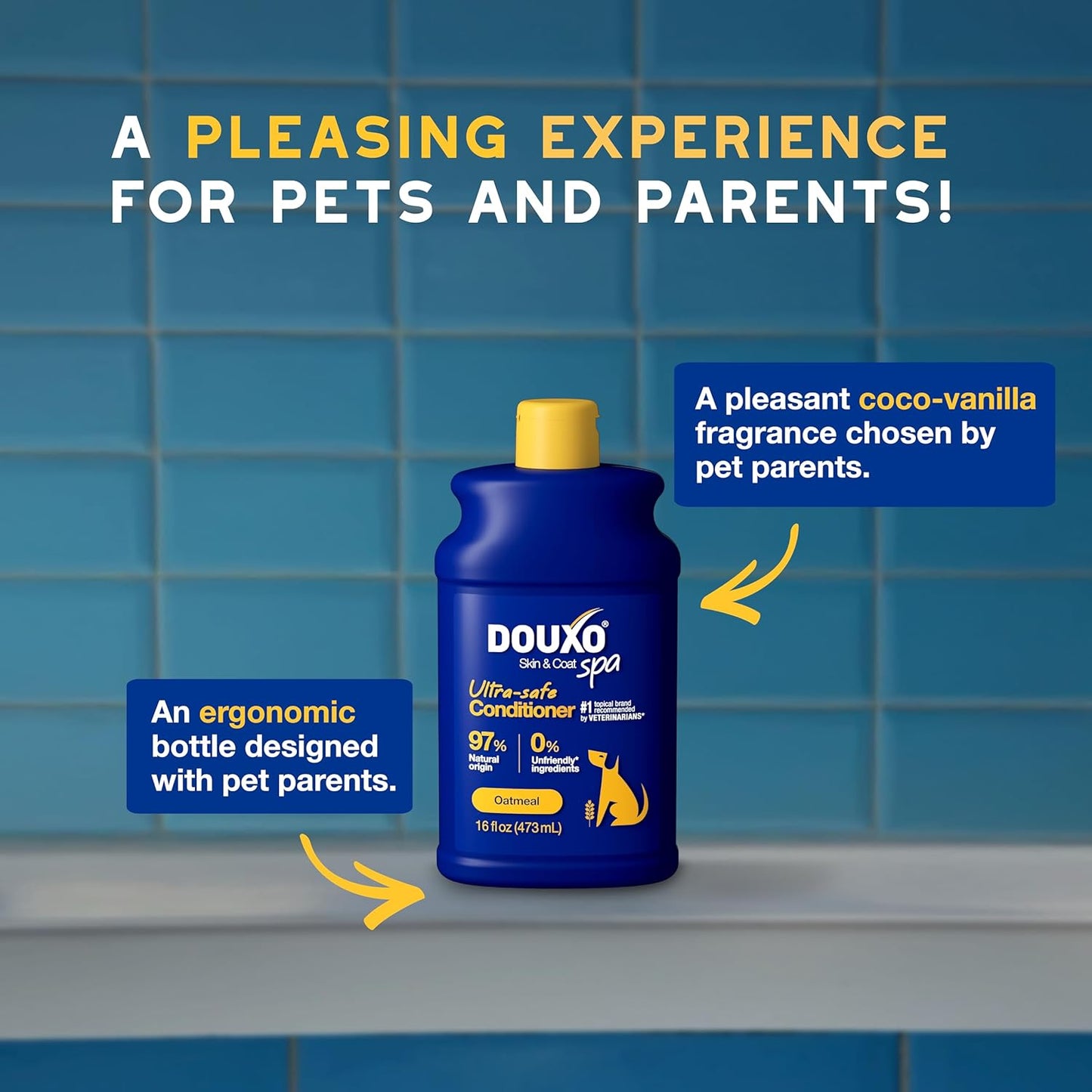 DOUXO® Skin & Coat SPA - Ultra-Safe Oatmeal Dog Conditioner, 16 fl oz