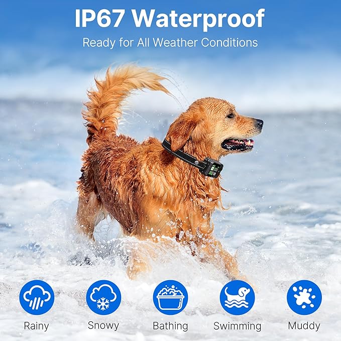GPS Wireless Dog Fence, Invisible & Electric Fence for Dogs | Adjustable Boundary from 49 to 6561 ft | GPS Positioning, Protection Mode, 100% Waterproof | for Outdoor Use