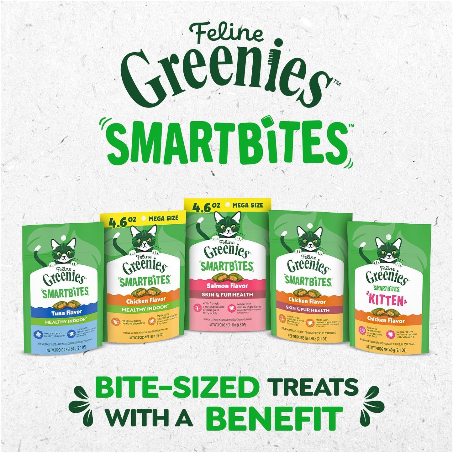 Greenies Feline Smartbites, Cat Treats Healthy Recipe, Indoor Cat Treats, Chicken Flavor, 4.6 oz. Pack