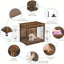 DWANTON Dog Crate Furniture with Cushion, Wooden Kennel Table with Double Doors, Indoor Dog House, Small/Medium/Large/Extra Large Size, 27.2" L, Rustic Brown
