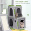 Globlazer Cat Tower for Indoor Adult Cats, 50-inch Heavy Duty Cat Tree House for Big Cats with Extra-Large Padded Platform, Sisal Scratching Board, 2 Large Condos, F50, Light Grey