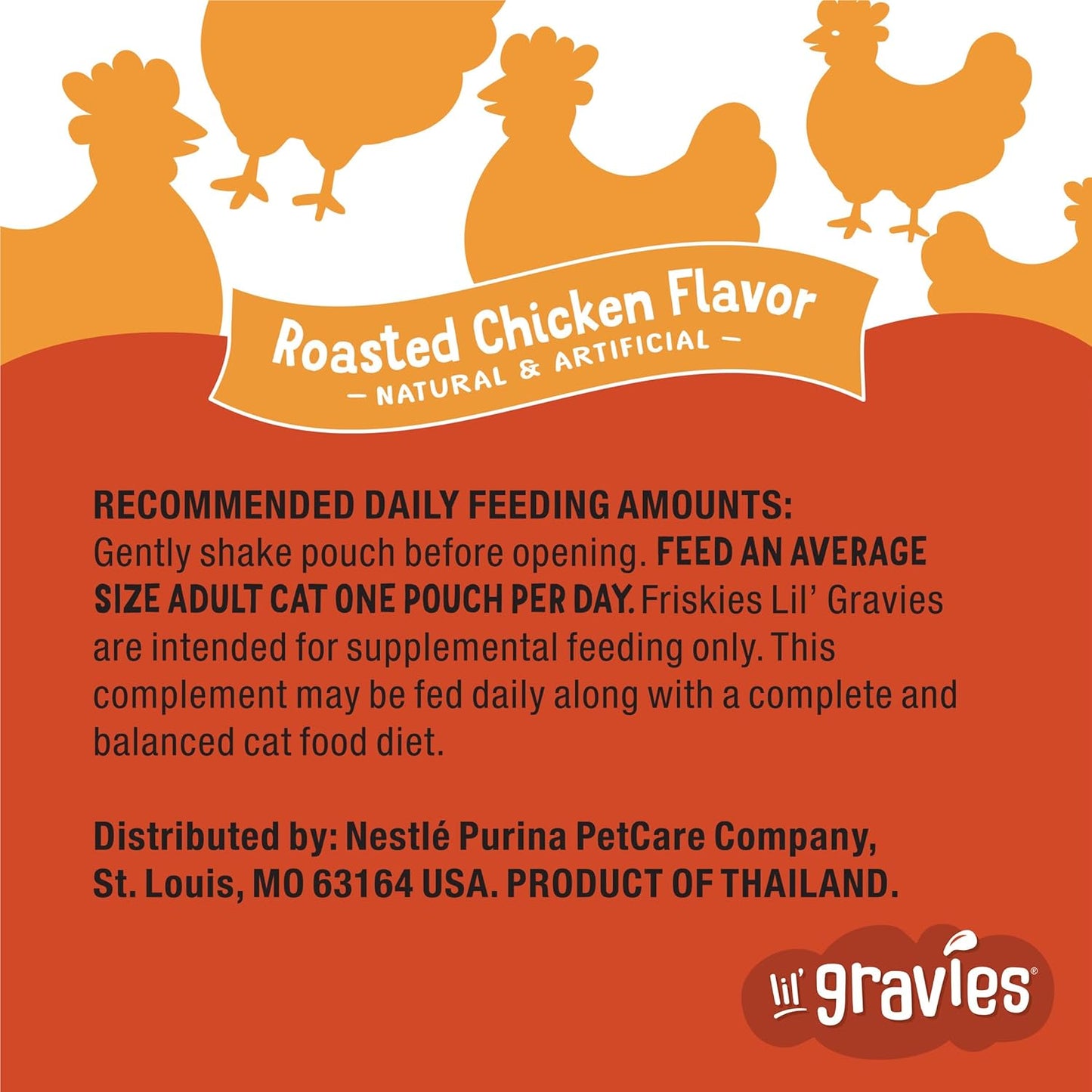 Purina Friskies Lil' Gravies Roasted Chicken Flavor Cat Food Lickable Cat Treats - (Pack of 16) 1.55 oz. Pouches