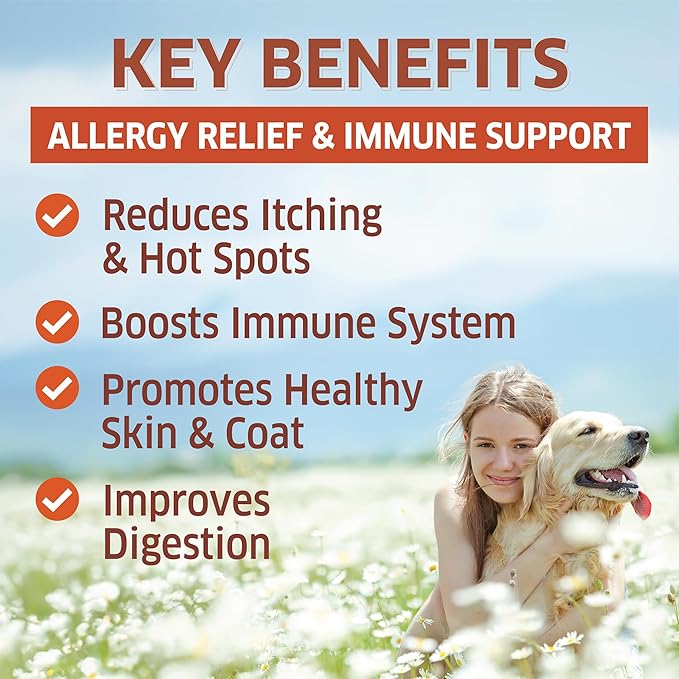 Dog Allergy Relief - Dog Allergy Chews - Itch Relief for Dogs - 120 Ct