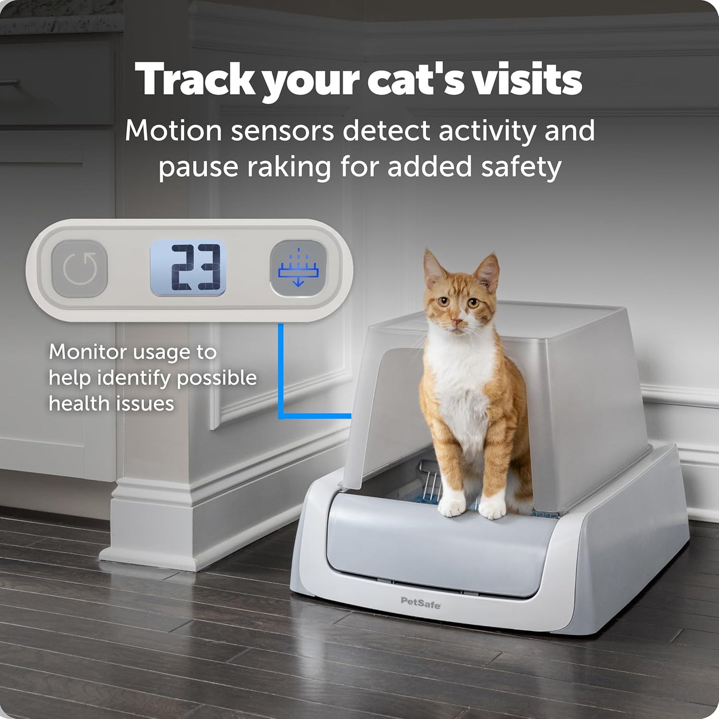 PetSafe Legacy ScoopFree Crystal Pro Self-Cleaning Automatic Cat Litter Box - Front-Entry Motion-Sensing Cat Box with Integrated Health Counter