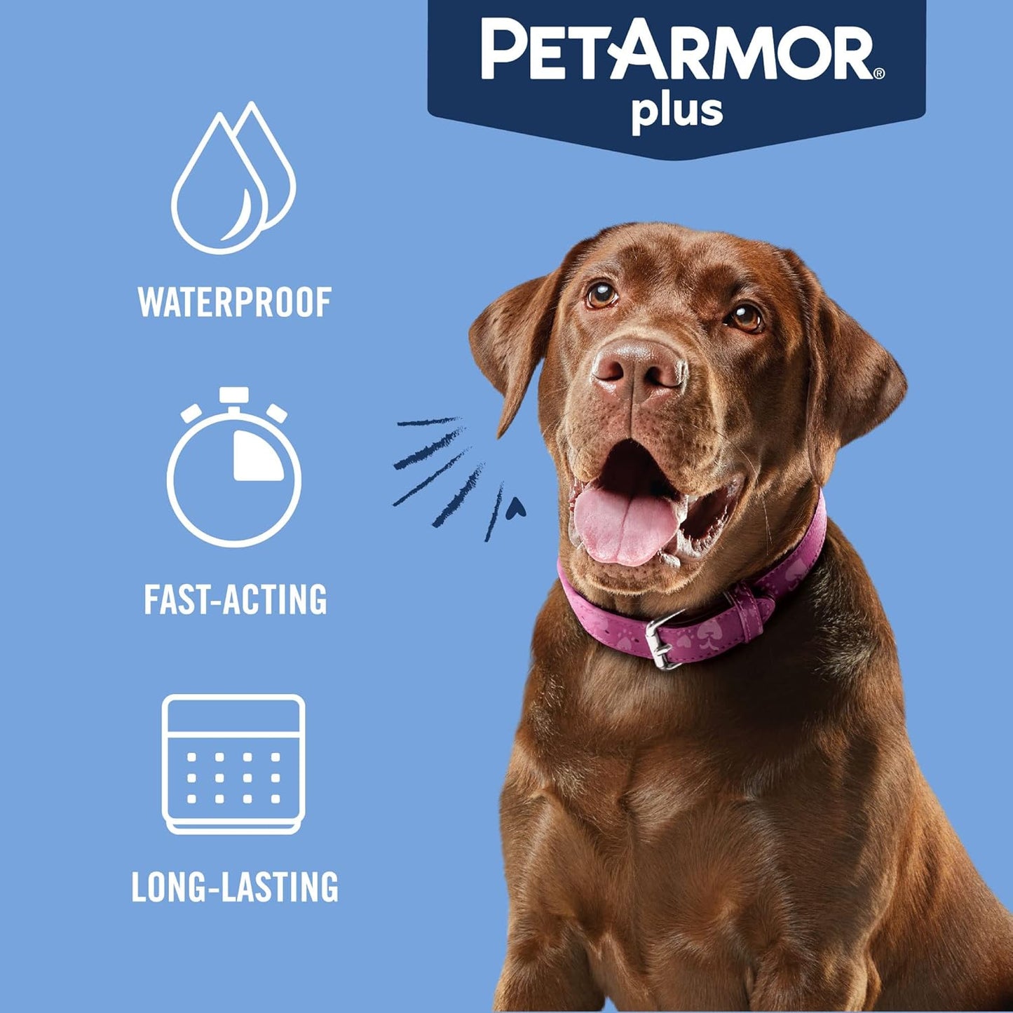 PetArmor Plus Flea and Tick Prevention for Dogs, Medium Dog Flea and Tick Treatment, 6 Doses, Waterproof Topical, Fast Acting (23-44 lbs)