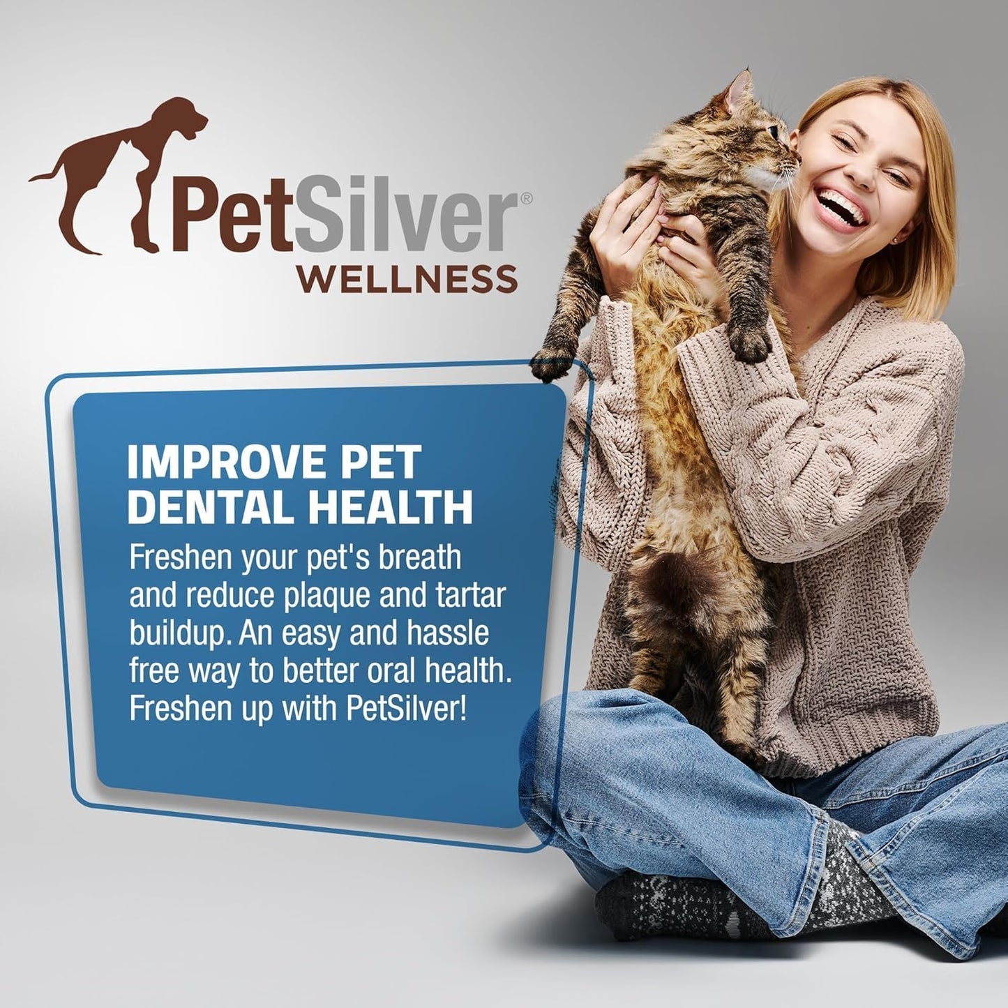 PetSilver Teeth & Gum Spray - Dog Dental & Teeth Cleaning Spray for Plaque & Tartar Build-Up Reduction - Made in USA - 4oz, 2-Pack