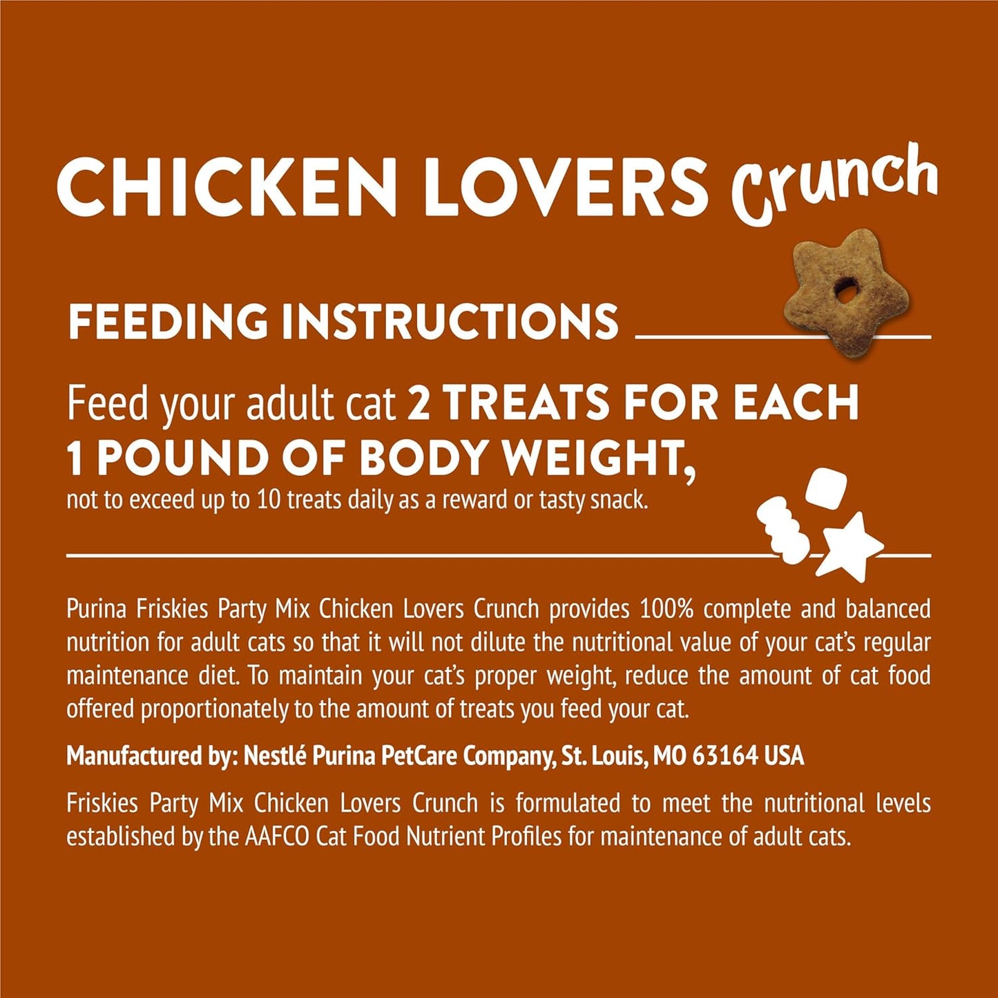 Purina Friskies Cat Treats, Party Mix Chicken Lovers Crunch - 20 oz. Canister