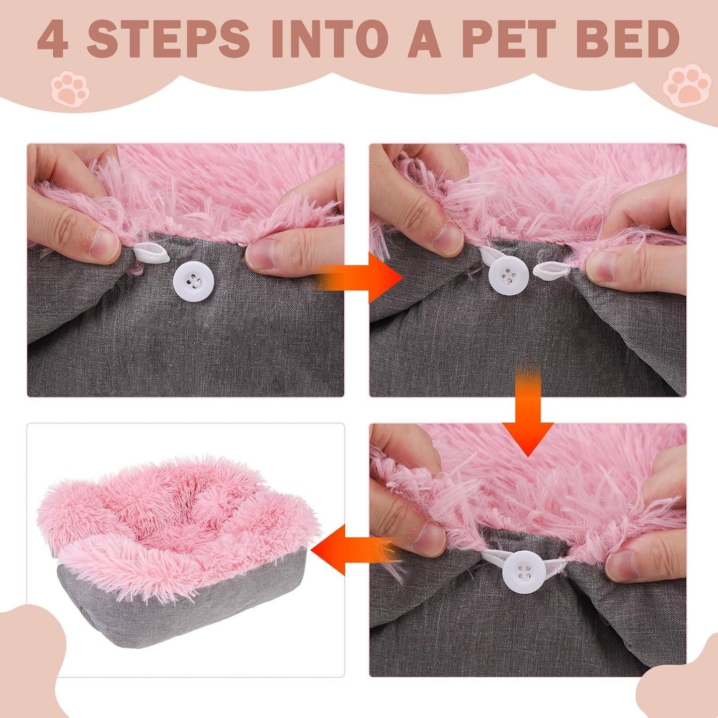 SCENEREAL Self Warming Cat Bed, Heated Cat Bed Mat for Cats Small Dogs, Brown 24" x 20"
