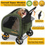 PAWZIDEA 3-in-1 Large Dog Stroller with Detachable Carrier up to 80lbs, Portable Dog Car Crate & Travel Kennel, Foldable Pet Stroller for 2 Medium Dogs, All-Terrain 9” Jogger Wheels, Adjustable Handle