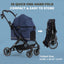 All-Terrain Dog Stroller for Small to Medium Dogs, Waterproof Canopy & Breathable Mesh, Midnight Blue