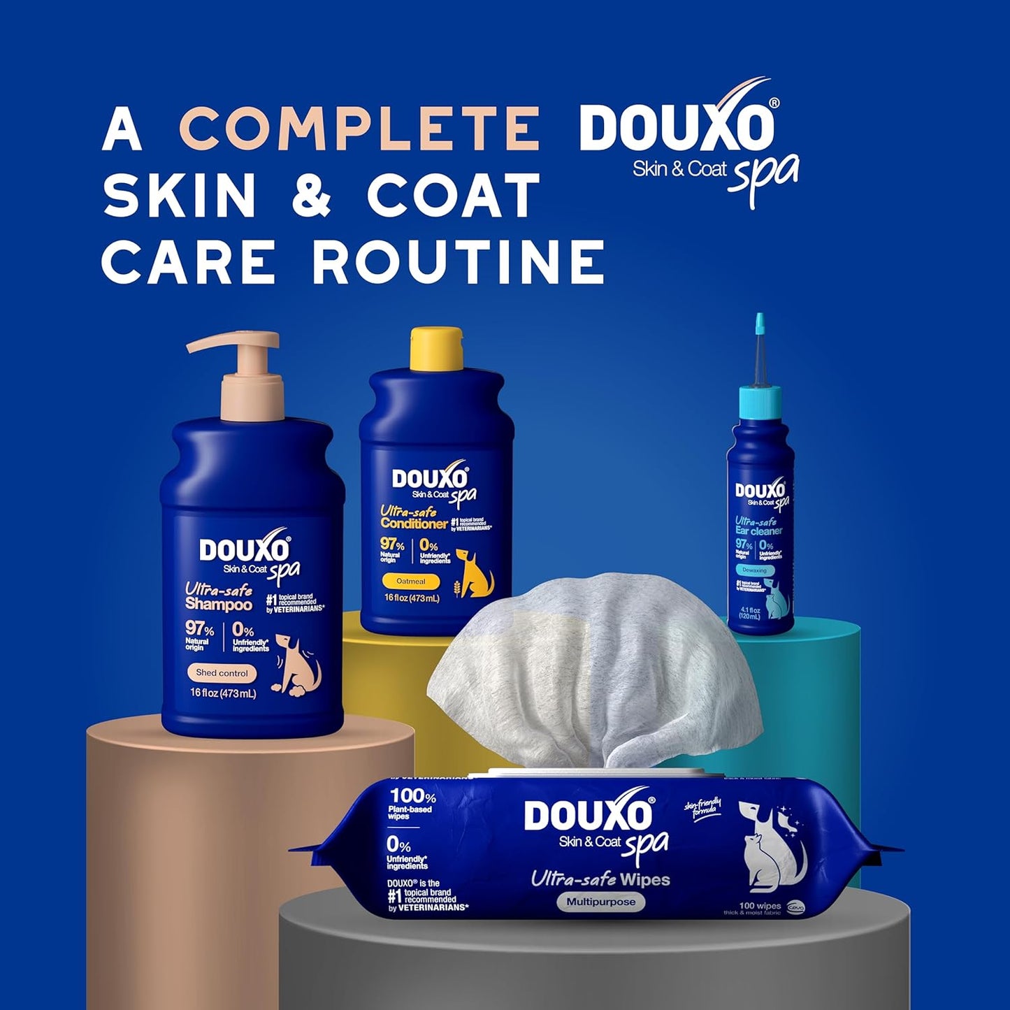 DOUXO® Skin & Coat SPA - Ultra-Safe Dog Shed Control Shampoo, 16 fl oz