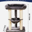 Happi N Pets 28" Cat Tree Tower, Tall Cat Scratching Post with Soft Perch for Window Viewing, Large Bed for Big Cats, Stable & Compact Cat Tower with Hammock, Removable Cover-Gray