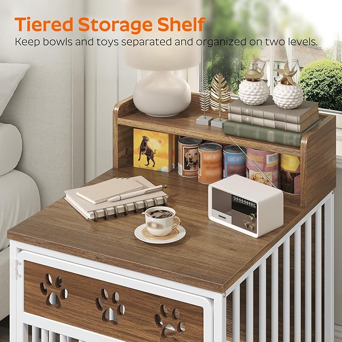 Dog Crate Furniture for Small Dogs, Wooden Dog Kennel