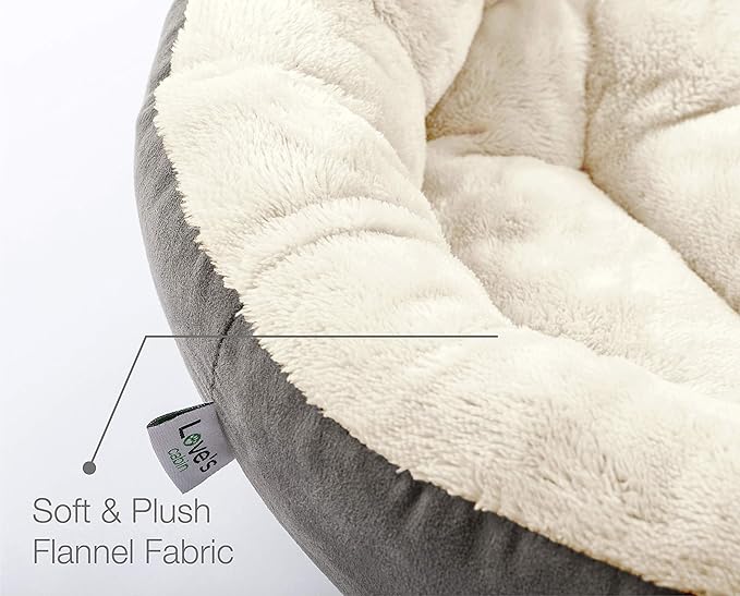Love's cabin Round Donut Cat and Dog Cushion Bed, 20in Bed for Cats or Small Dogs,Gray
