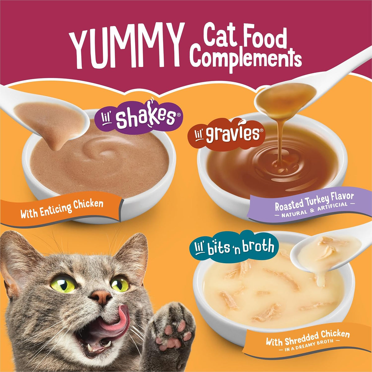Friskies Purina Poultry Faves Broth and Gravy Cat Food Complements Variety Pack - 8 ct. Box (Pack of 2)