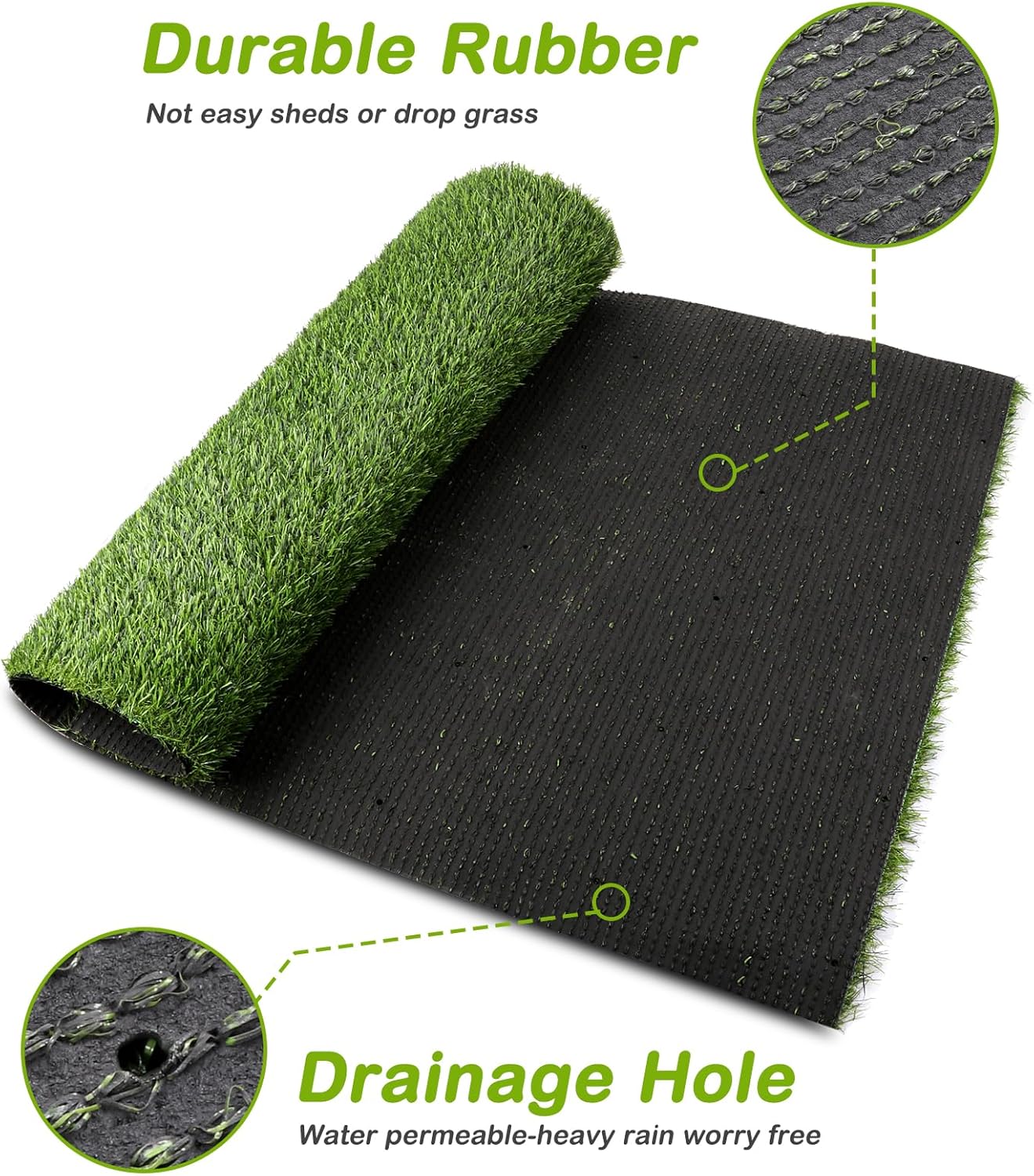 CooZero Artificial Grass, Professional Dog Grass Mat, Potty Training Rug and Replacement Turf Outdoor Rug Patio Lawn Decoration, Easy to Clean with Drainage (39.4 x 31.5 inch)