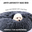 Himax Dog Beds for Small Dogs, Donut Dogs Beds with Blanket Attached,(20"/26"/35") Grey