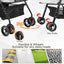 Pet Stroller for Small Dogs and Cats with 4 Wheels, 3 in 1 Foldable Dog Stroller with Detachable Carrier, Breathable Mesh, Storage Basket & Cup Holder, Up to 33 lbs