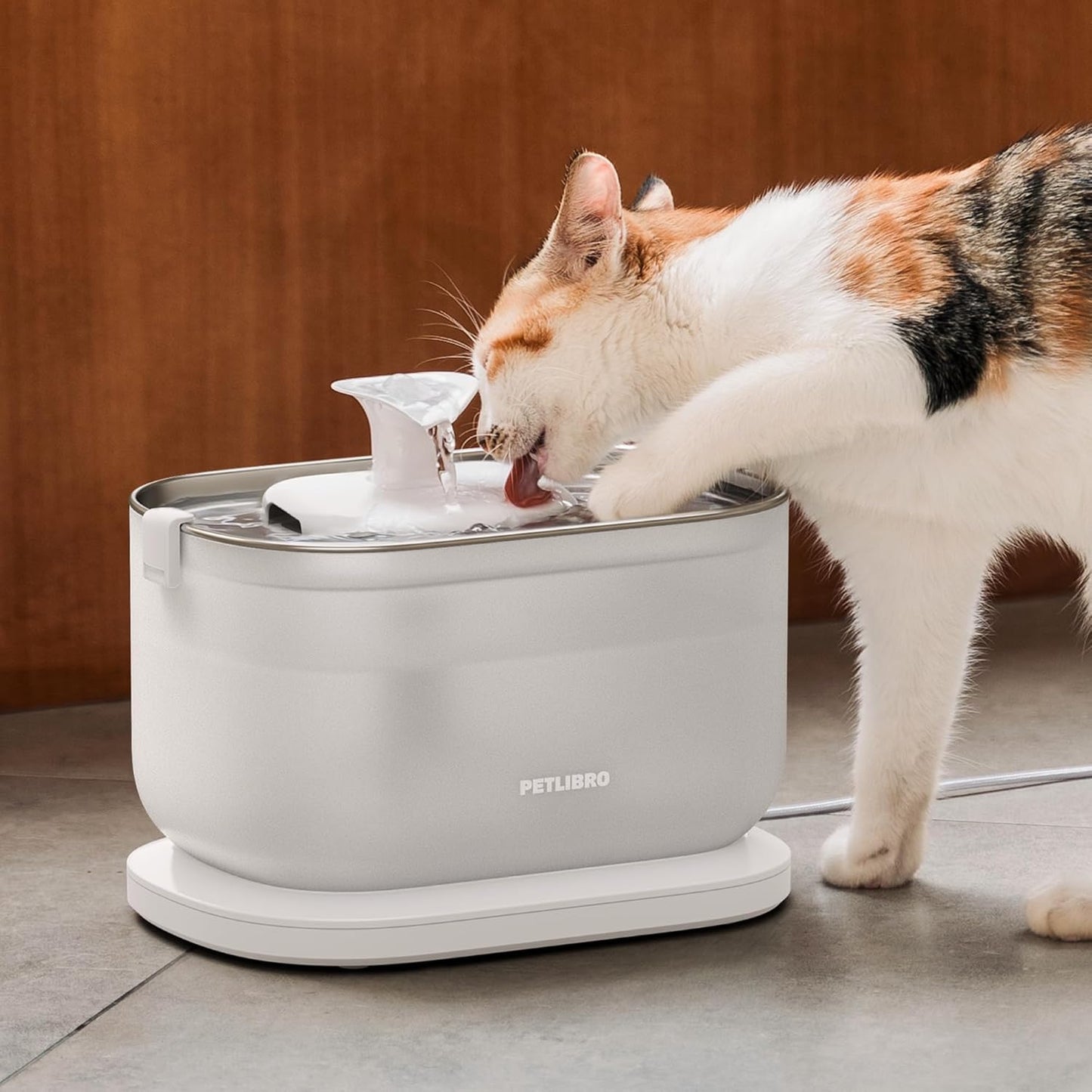 PETLIBRO Cat Water Fountain with Wireless Pump, 2.5L/84oz Pet Water Fountain for Cats Indoor Stainless Steel, Cat Water Dispenser with Two Flow Modes, Pat Fountain for Drinking Easy Clean, BPA-Free
