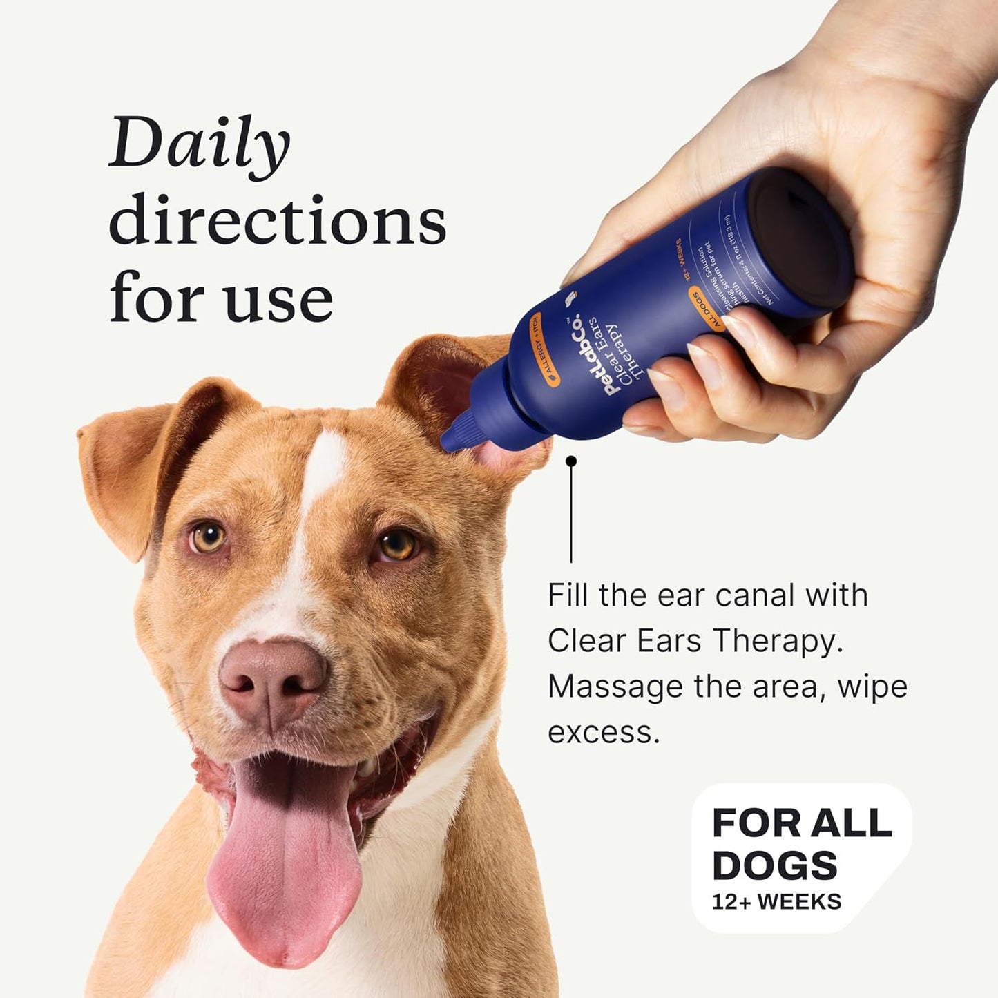 PetLab Co. - Clear Ears Therapy Ear Cleaner for Dogs - Supporting Yeast, Itchy Ears & Healthy Ear Canals - Alcohol-Free Dog Ear Wash - Optimized Dog Ear Cleaner Solution - Packaging May Vary