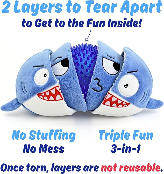 3 in 1 Squeaky Soft Plush Durable Dog Chew Toy for Aggressive Chewers