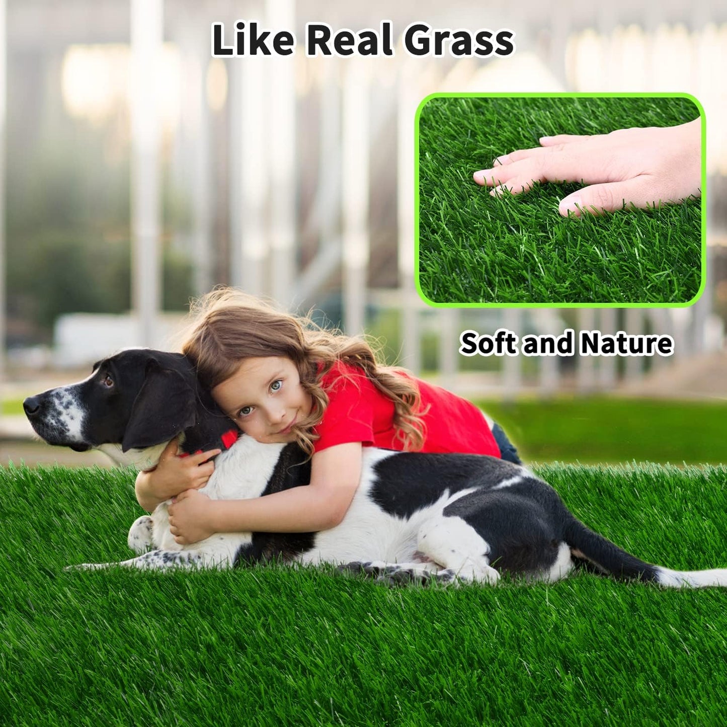 Grass Pad for Dogs 33 x 33 inches, Strong Absorbency Soft and Realistic Grass for Pets Potty Training, Easy to Clean, Indoor Outdoor Use (1 Pack)