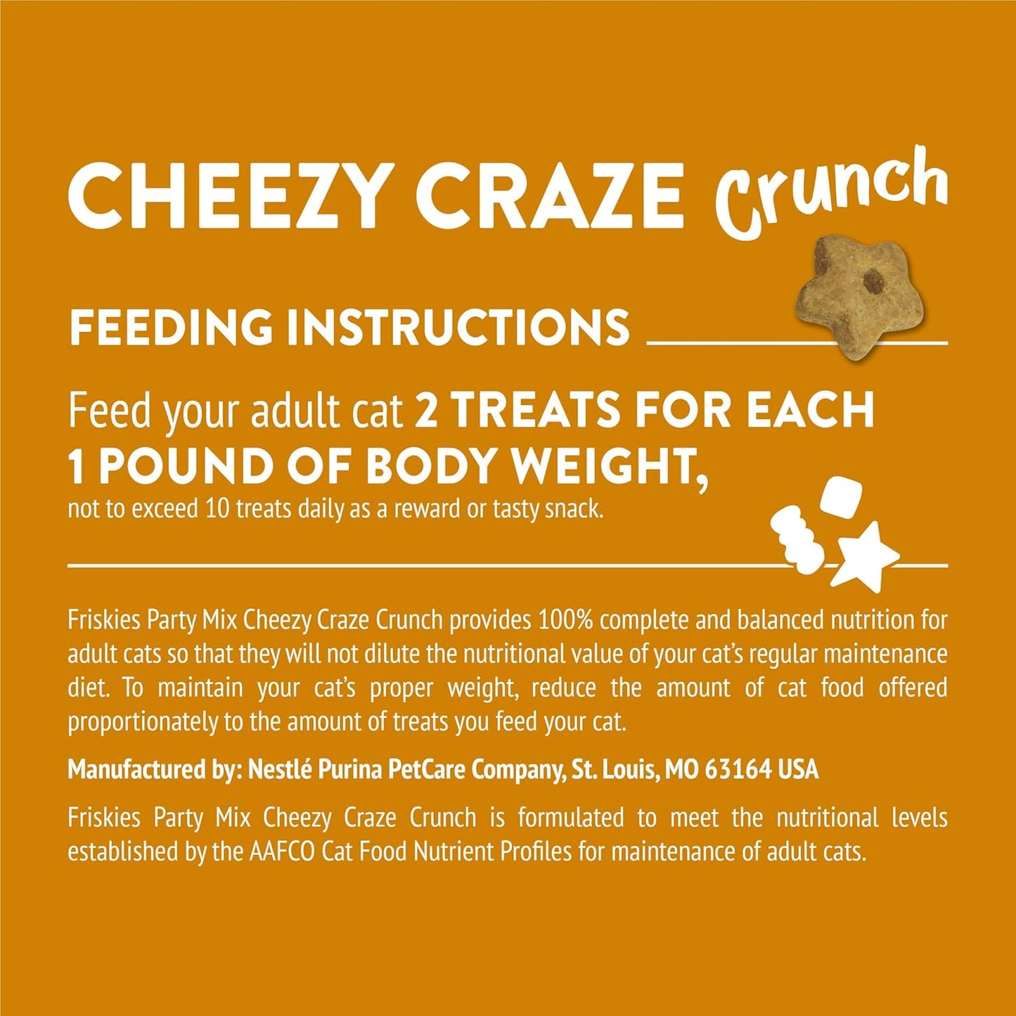 Purina Friskies Cat Treats, Party Mix Cheezy Craze Crunch - 20 oz. Canister