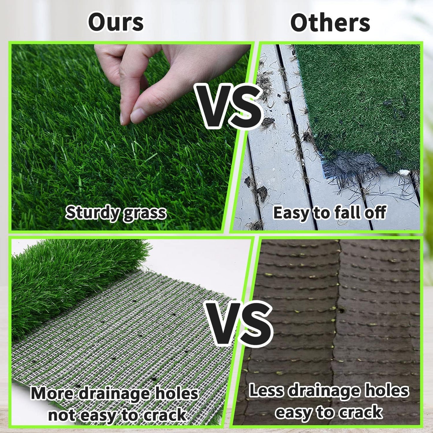 Grass Pad for Dogs 33 x 33 inches, Strong Absorbency Soft and Realistic Grass for Pets Potty Training, Easy to Clean, Indoor Outdoor Use (1 Pack)