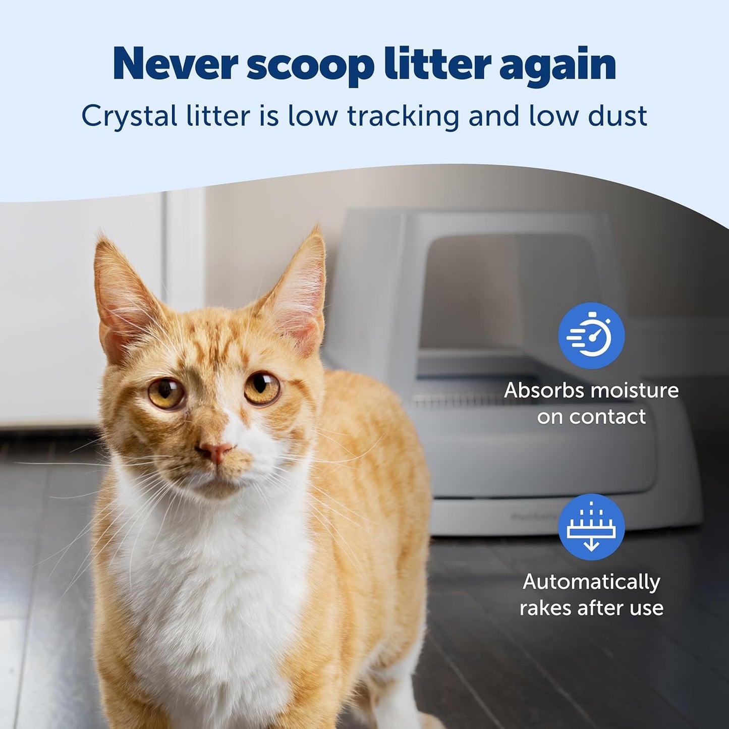 PetSafe Legacy ScoopFree Crystal Pro Self-Cleaning Automatic Cat Litter Box - Front-Entry Motion-Sensing Cat Box with Integrated Health Counter