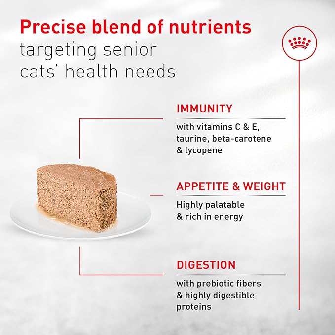 Royal Canin Feline Health Nutrition Aging 11+ Wet Cat Food, for Cats Over 11 Years, Supports Optimal Health & Vitality, 5.1 oz can, case of 24
