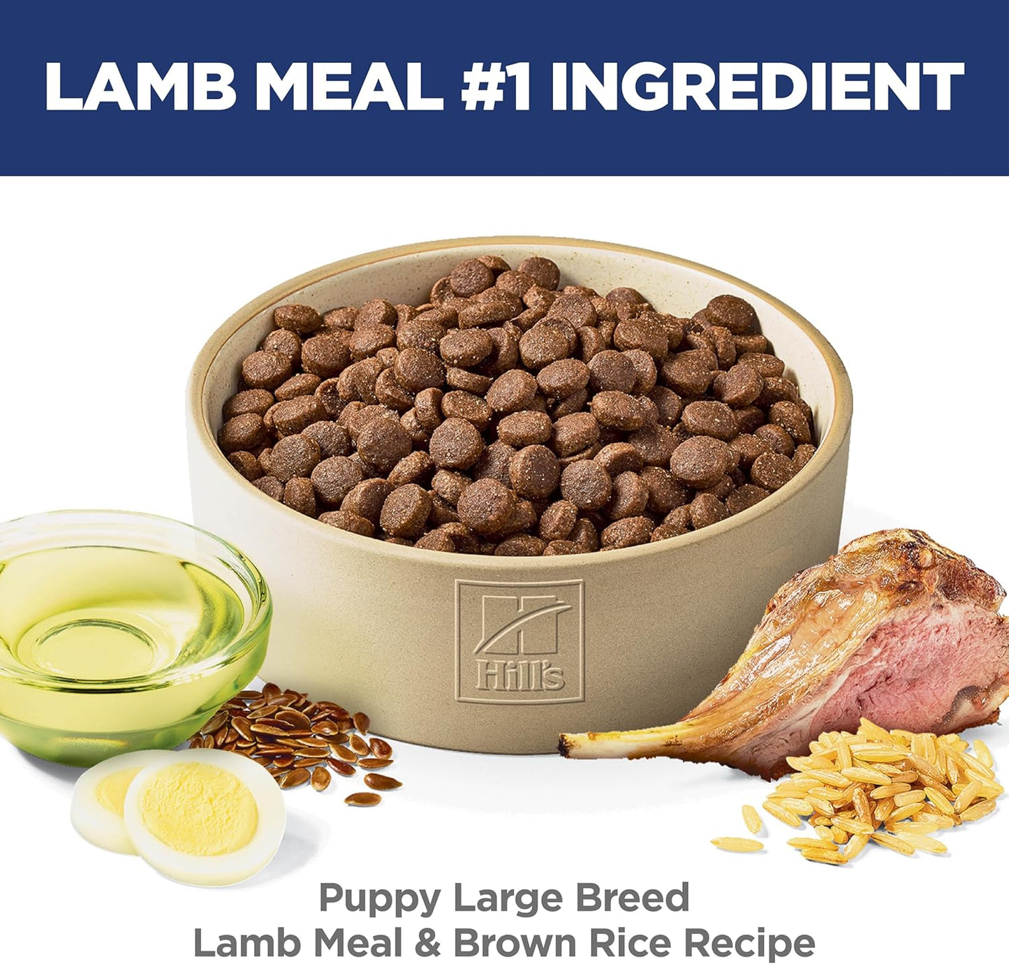 Hill's Science Diet Large Breed Puppy Food, DHA to Support Healthy Development, Lamb & Brown Rice Dry Dog Food, 30 lb. Bag