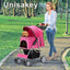 4 Wheels Pet Stroller for Small Medium Dogs Cats 10-33 lbs, Pink