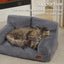 Hollypet Fluffy Dog Cat Bed, Gray, 24" L x 18" W x 10" Th
