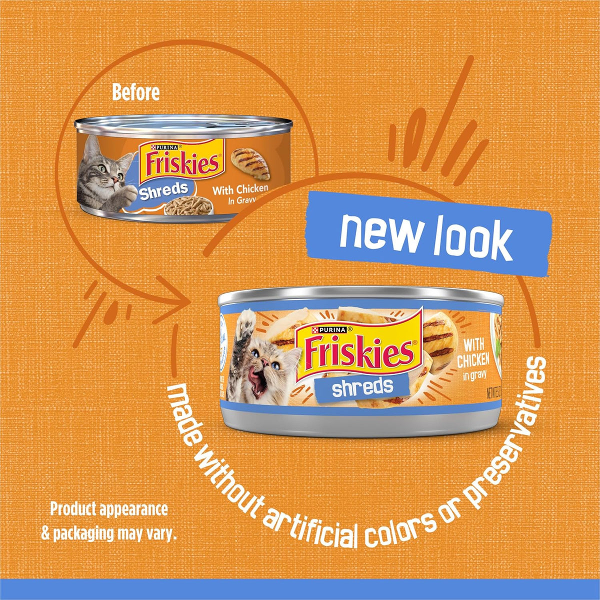Purina Friskies Shreds With Chicken in Wet Cat Food Gravy - (Pack of 24) 5.5 oz. Cans