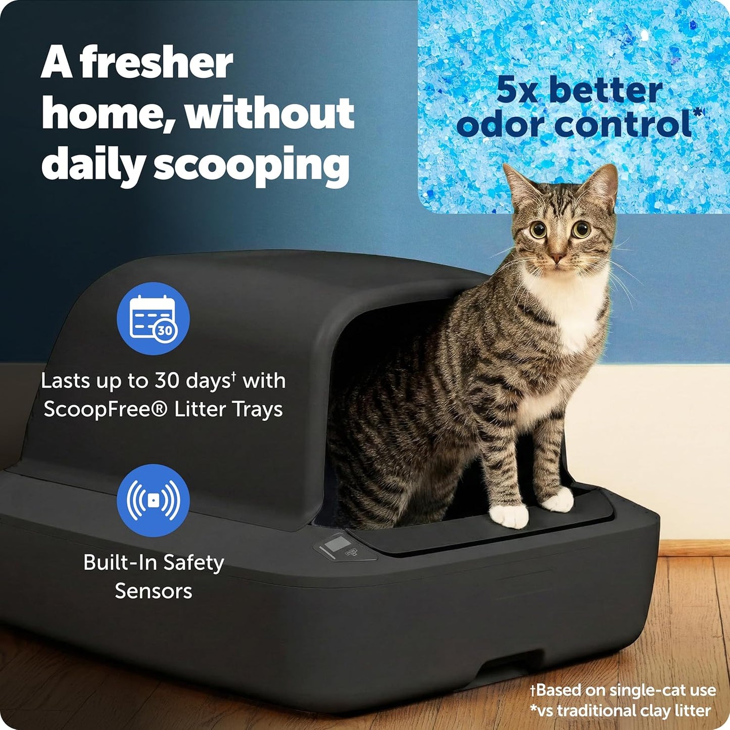 PetSafe ScoopFree Crystal Pro Self-Cleaning Cat Litter Box System
