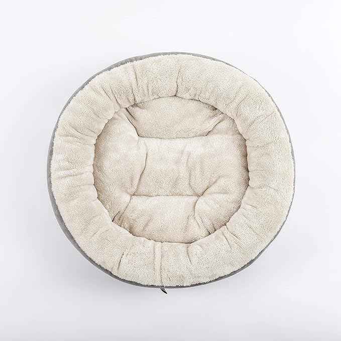 Love's cabin Round Donut Cat and Dog Cushion Bed, 20in Bed for Cats or Small Dogs,Gray