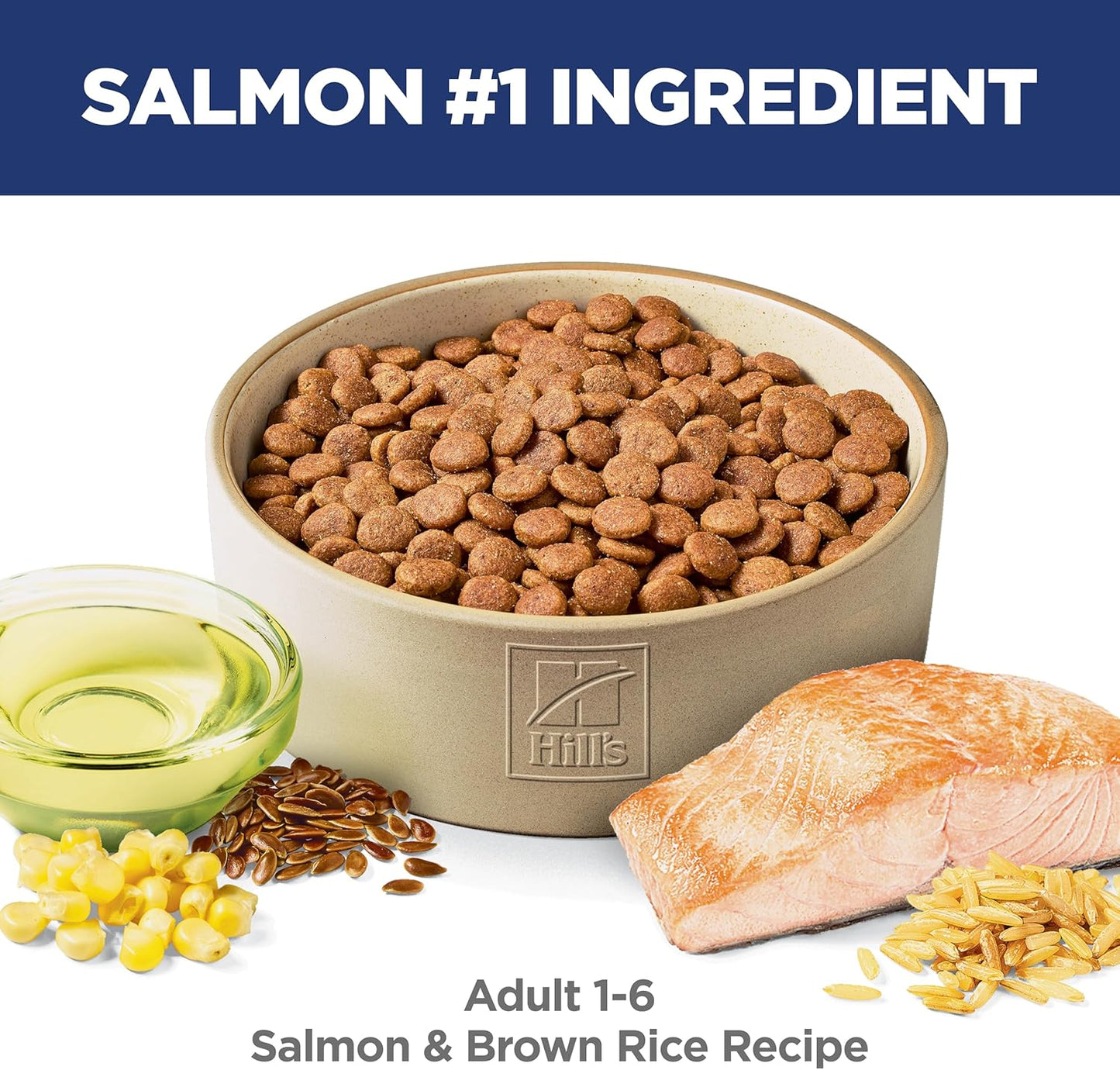 Hill's Science Diet Adult 1-6, Adult 1-6 Premium Nutrition, Dry Dog Food, Salmon & Brown Rice, 14 lb Bag