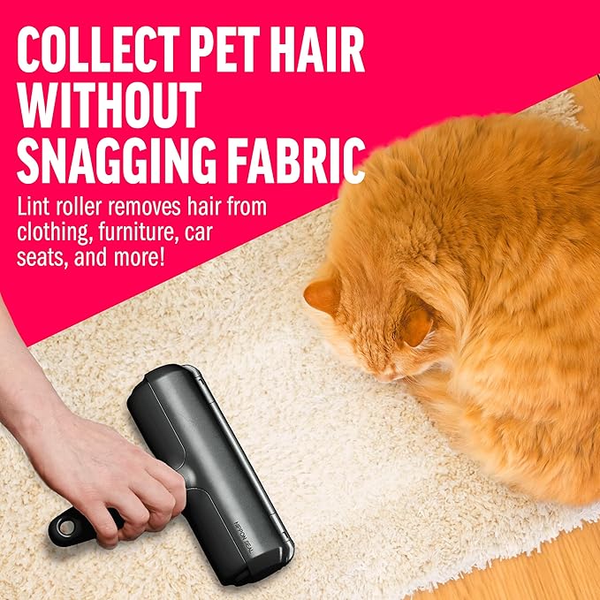 ChomChom Roller Pet Hair Remover Portable, Eco-Friendly (Black)